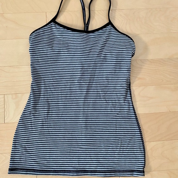 Black and grey stripped Lululemon tank top - Picture 2 of 5